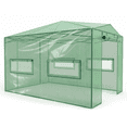 thumbnail image 3 of Alvantor 8x12 ft Foldable Greenhouse Shed with PE Mesh Cover, Indoor Outdoor Garden Plant Tent, Spray Iron Pipe Frame, Green, 3 of 10