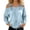Light Blue, variant on Jean Shirts for Women Denim Trendy Casual Long Sleeve Cold Shoulder Vinatge Washed Denim Shirt Y2k Spring Fall Outfits