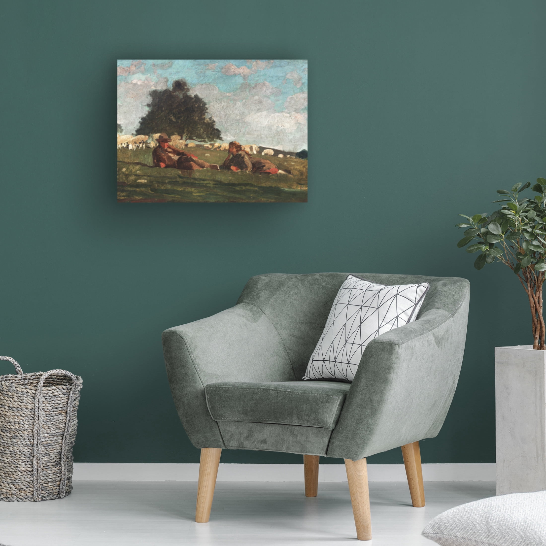 Trademark Fine Art Winslow Homer Homer's Sheep Countryside I Canvas Wall Art