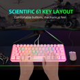 thumbnail image 5 of Snpurdiri 60% Teclado Para Juegos Con Cable Rgb Retroiluminado Ultracompacto Impermeable Mini Teclado De 61 Teclas Para Pc/Mac Gamer Mecanógrafo Viajes Fácil De Llevar En Viajes De Negocios (Rosa), 5 of 5