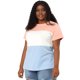 thumbnail image 4 of Plus Size T-shirt for Women Short Sleeve Round Neck Color Block Top, 4 of 7