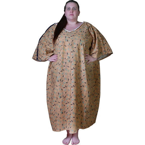 1 Dozen- 10XL Hospital Gown IV with Snaps on Shoulders Oversized Washable Patient Robe with Back Ties Reusable Big Size