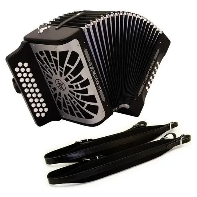 Acordeón Hohner Compadre Tono GCF Sol A48221 Negro con correas y estuche HOHNER A48221