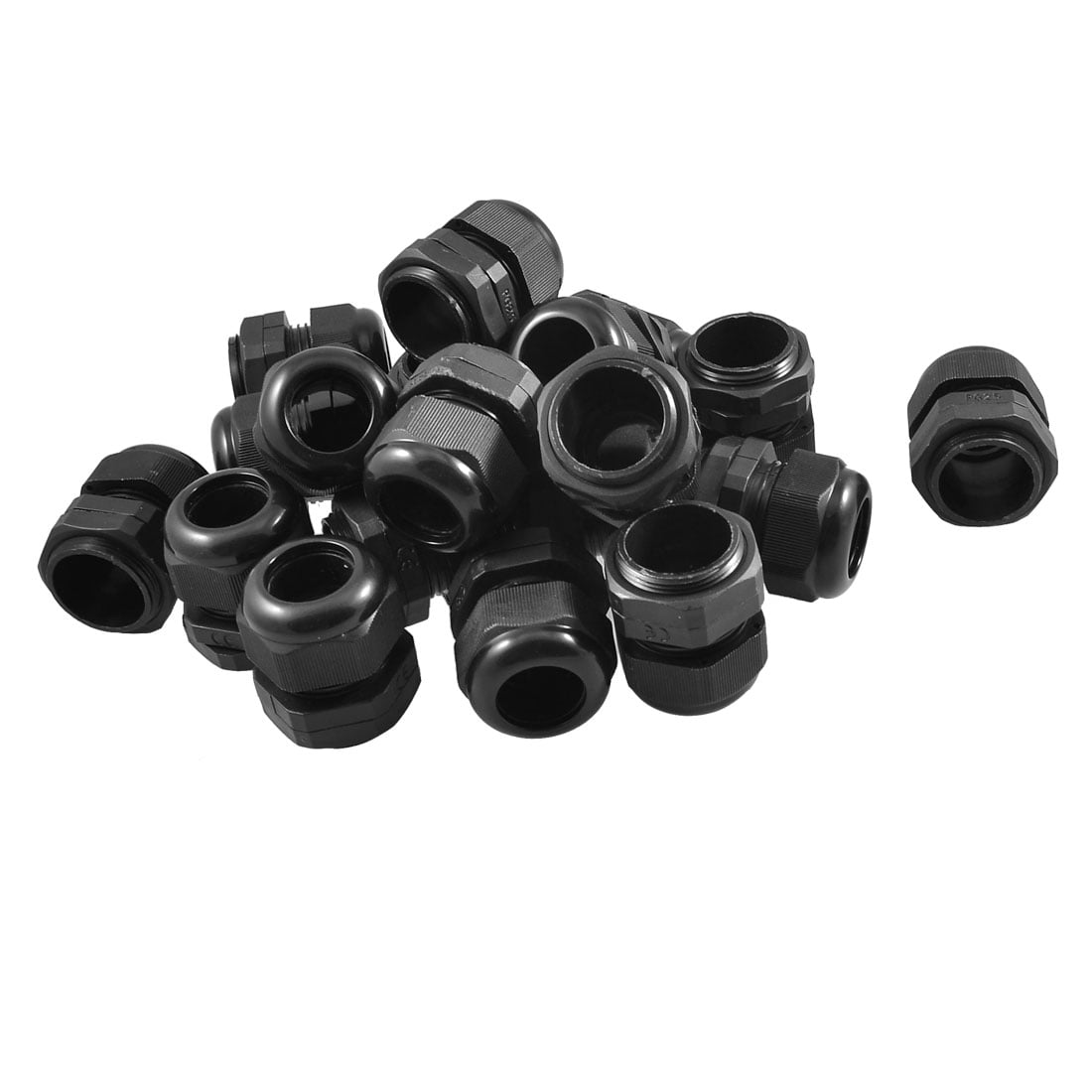 20PCS Waterproof Fixing Gland Connector PG7 for 3.5-6mm Dia Cable Wire Black 