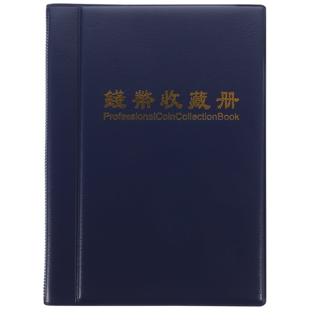Shisuyan Classeur de Collection de Pièces pour Présentation à la Maison Bleu Foncé en Pu Rectangulaire 1 Ensemble