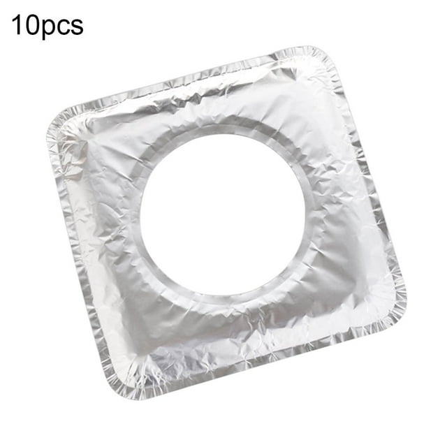 CNKOO 10 Pcs Tapis de Cuisson à Gaz en Aluminium Résistant aux Hautes Températures Anti-Huile