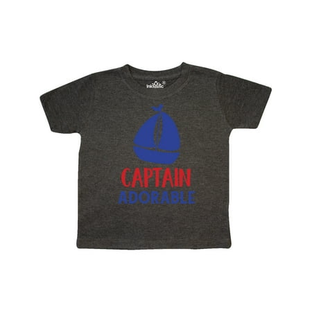 

Inktastic Captain Adorable Sail Boat Sailing - Red Blue Gift Toddler Boy Girl T-Shirt