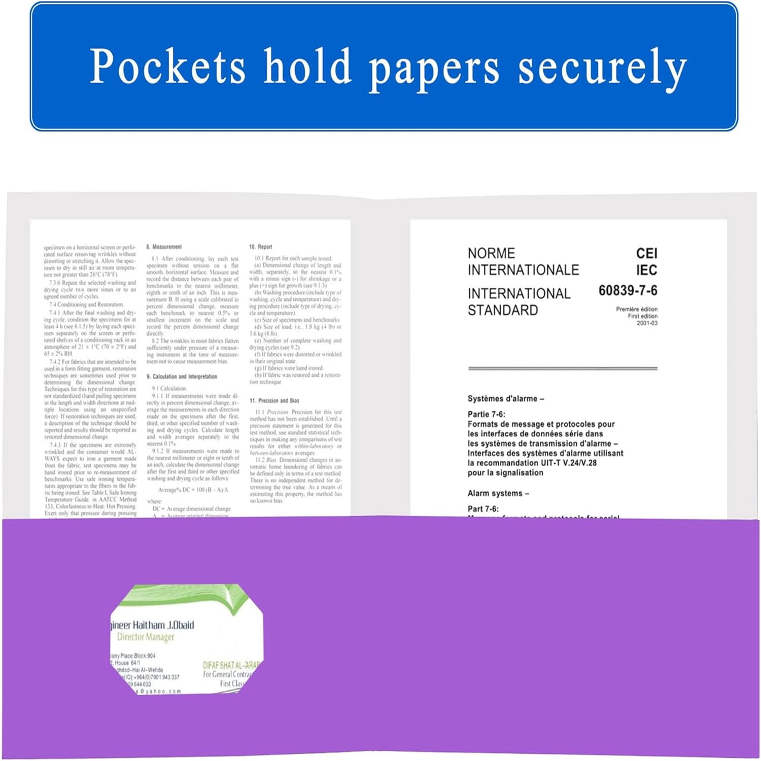 100 Packs Paper Folders with Pockets for Students,Businessmen and Office Workers,Letter Size,Two Pocket Folders with Card Slot for Office,Business,School Supplies (Purple)