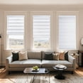 thumbnail image 2 of MYshade Cordless Zebra Blinds White-35"W*64"H Pull Down Roller Window Shades Double Layer Light Control Free Stop Window Shades Day and Night Blinds Easy Installation for Home, 2 of 8