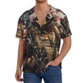 thumbnail image 1 of Fotbe Bald Eagle Soldier print Short Sleeve Button Down Shirts for Men Casual Summer Beach Wrinkle Free Shirt-4X-Large, 1 of 5