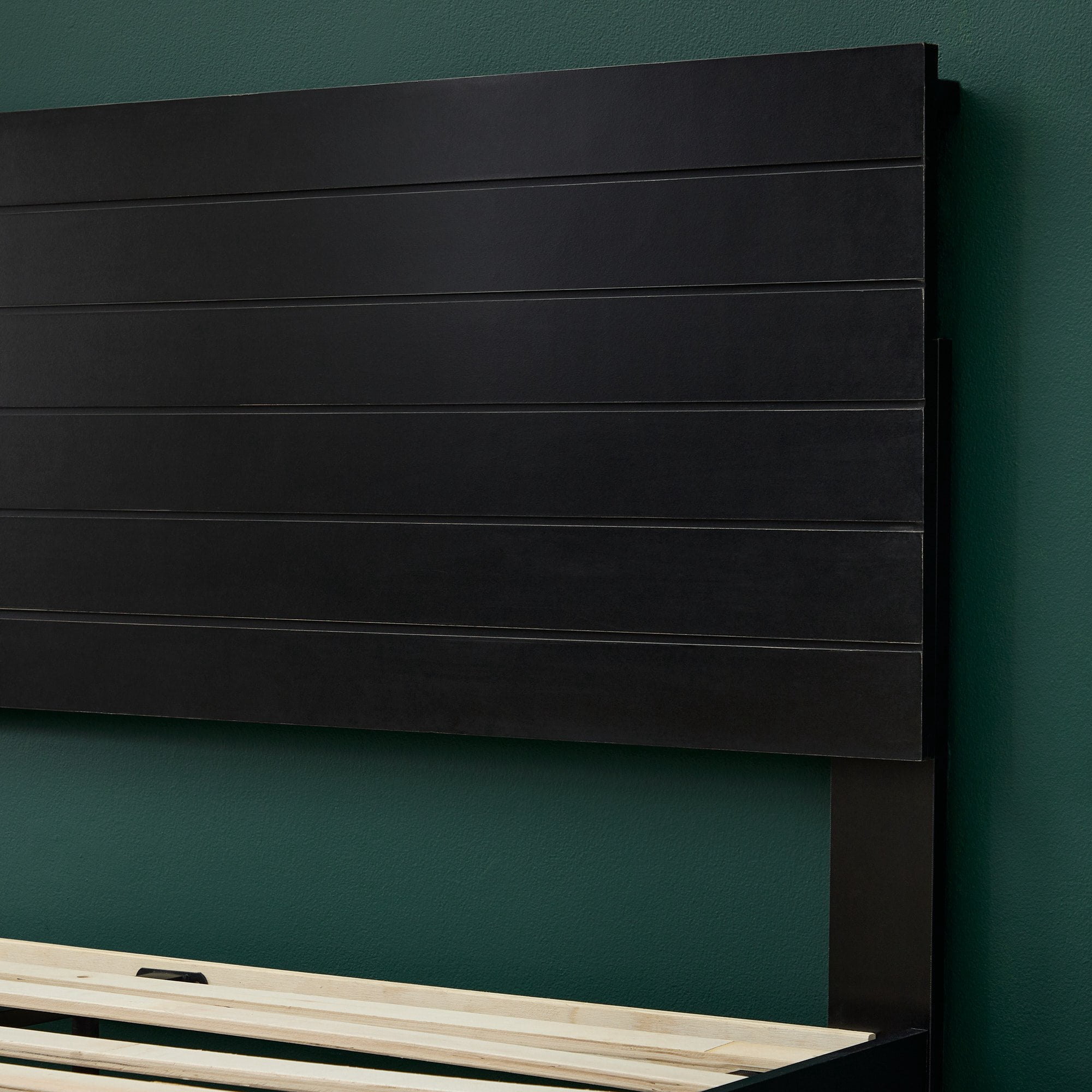 Rest Haven Shadowood Shiplap Platform Bed, Queen, Black