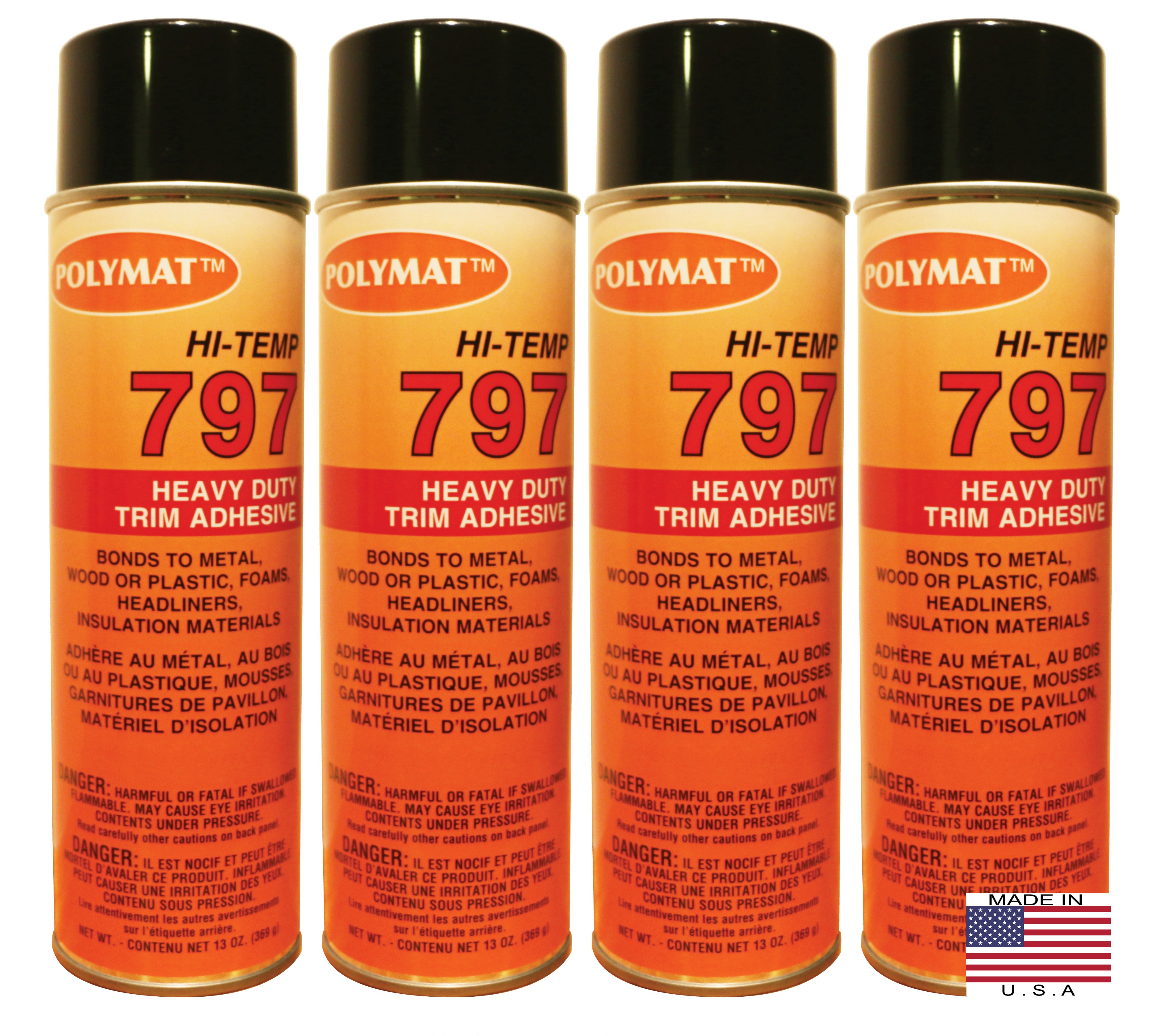 Polymat 797 Hi-Temp Industrial Spray Glue Adhesive BONDS FLEXIBLE