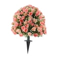 thumbnail image 3 of Arbustos de vegetación artificial con estacas decorativas, rosas artificiales para jardín al aire libre., 3 of 8