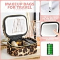 thumbnail image 3 of Small Makeup Bag Travel Train Case with Mirror and Light Mini Travel Make up for Women Train Case Cosmetic Organizer 3 Adjustable Brightness Toiletry Bag Portable Artist Storage, 3 of 7