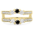 thumbnail image 2 of Dazzlingrock Collection 0.80 Carat (ctw) 14K Black & White Diamond Wedding Band 3 Stone Guard Ring 3/4 CT, Yellow Gold, Size 5, 2 of 4