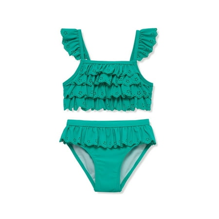 Flapdoodles girls Eyelet 2pc Swimsuit, 5