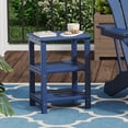 thumbnail image 3 of Hausfame Outdoor Shabby Chic Storage High Density Polyethylene End Table, Blue, 3 of 7