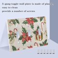 thumbnail image 3 of Yayeee Toggle Light Switch Wall Plate 3-Gang 6.37"x4.48" Decorative Outlet Cover, Red Christmas Poinsettia, 3 of 7