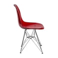 thumbnail image 3 of LeisureMod CR19TR2 Chaise Latérale Eiffel Moulée, Rouge Transparent (Ensemble de 2), 3 of 6