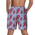 thumbnail image 2 of Lsque Mens Swim Trunks Cartoon Lobsters 2 Pattern - Bathing Suit Compression Liner - Beach Swim Shorts Swimwear - (S-3XL) - Stretch Quick Dry -X-Large, 2 of 9