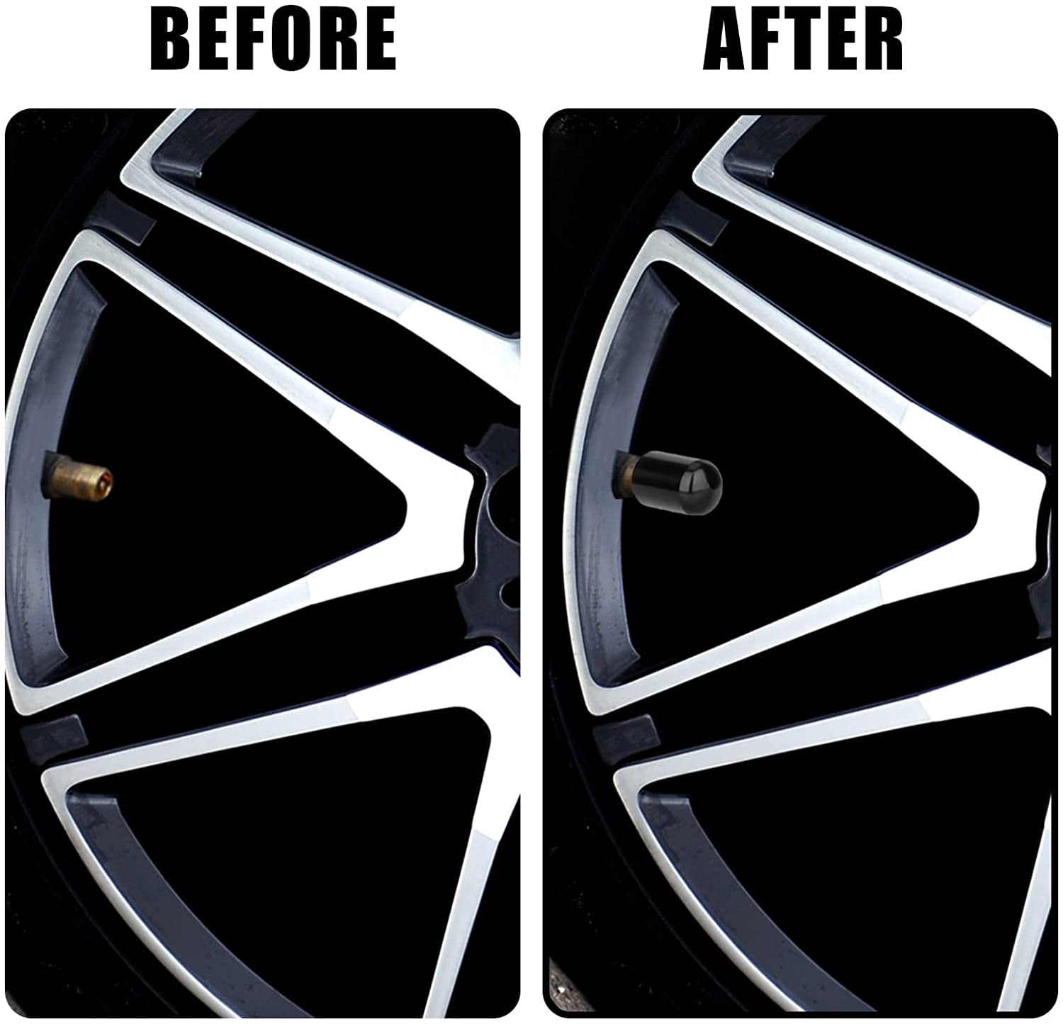Details about   4pcs Auto Bicycle Tire Valve Caps Dust Covers for Schrader Valve US 