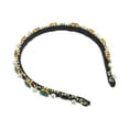 thumbnail image 6 of Unique Bargains 1 Pcs Faux Pearl Rhinestone Headband Bling Padded Hairband Sparkle for Women Green 0.59 Inch Wide, 6 of 7