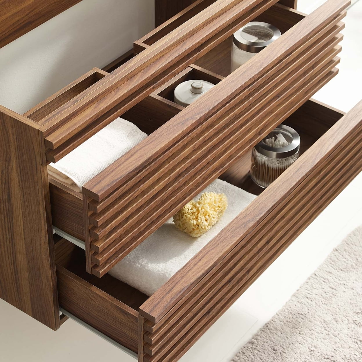 Modway Render Durable Bathroom Vanity, MDF Walnut, 36" W, 57 lb