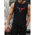 thumbnail image 4 of Camiseta sin mangas de fitness de verano para hombre, camiseta musculosa, camiseta de baloncesto para hombre, chaleco de entrenamiento americano con base ancha para hombros, 4 of 4
