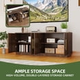 thumbnail image 3 of Uforic TV Stand with Storage for TVs up to 80 Inch, 70'' Entertainment Center with 4 Fluted Doors for Living Room or Apartment, Walnut, 3 of 8