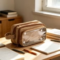 thumbnail image 5 of Dmlowu Detachable Pencil Pouch, Waterproof Large Capacity Clear Pencil Case for Stationery Office Desk, Solid Color, 5 of 7