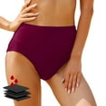 thumbnail image 1 of Women's Retro High Waisted Bikini Bottoms Full Coverage Swimsuit Bottom Basic Mid Waist Bathing Suit, 1 of 4