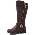 thumbnail image 3 of GLOBALWIN Women's Brown/Print Quilted Knee-High Fall Winter Fashion Riding Boots 11M, 3 of 8