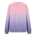thumbnail image 4 of Womens Gradient Color Sweatshirt Long Sleeve Round Neck Pullover Casual Loose Fall Tunic Tops Oversized Shirt, 4 of 5