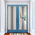 thumbnail image 2 of Midnight Blue Striped Door Curtains for Door Window, French Sidelight Front Back Door Curtains With Tieback, Beige Geometric Modern Art Kitchen Rod Pocket Drapes Panel, 54"x72", 2 of 5