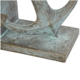 thumbnail image 5 of DecMode 4" Distressed Patina Anchor Blue Polyresin Bookends with Gold Foil Accents (Set of 2), 5 of 11