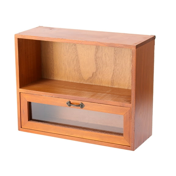 Desktop Cosmetic Perfume Storage Cabinet Wooden Jewelry Storage Holder Cabinet