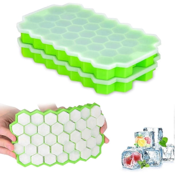 Ice Cube Tray 2 Pieces Silicone Ice Cube Tray with Lid Ice Cube Tray, Ice Cube Tray for Cocktail