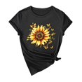 thumbnail image 3 of NAMTYQX Blouses for Women Basic Plus Size Stretchy Short Sleeve Muster Crew Neck Graphic Soft Loose Womens T Shirts Loose Fit Black Size 2XL, 3 of 5