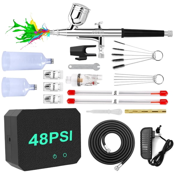 Kit de Aerógrafo COSVII con Compresor de Aire de Alta Presión 40-48 PSI