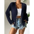 thumbnail image 2 of Womens Casual Cardigan Beach Long Sleeve Hollow Out Tie-Front Crochet Cardigan, 2 of 5
