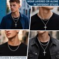 thumbnail image 6 of VNOX 2 Pcs Crucifix Cross Necklace for Men, Layered Stainless Steel Pendant Rope Chain, Silver Crucifix Necklace, Jesus Cross Necklaces Religious Gifts for Men, 6 of 7