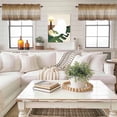thumbnail image 4 of Brown Beige Kitchen Curtain Valances for Windows Farmhouse Short Curtains, Farmhouse Vintage Gradient Wooden Grain Rod Pocket Valance Curtain for Bedroom Cafe Living Room 42"x18", 4 of 8