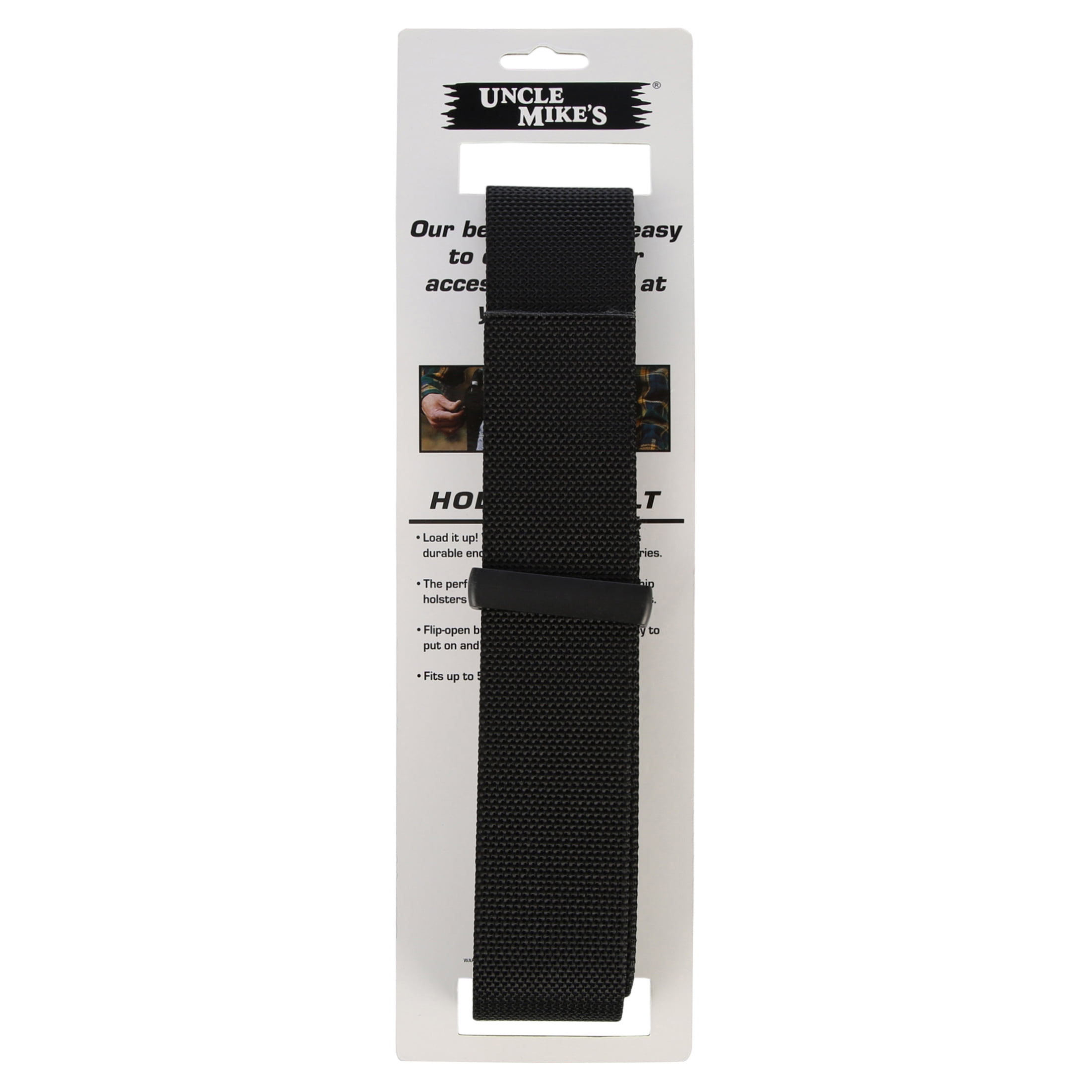 UNCLE MIKES HOLSTER BELT SIDEKICK FITS UP TO 50" WAIST BLACK NYLON