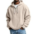 thumbnail image 2 of Mens Hoodies Pullover Quarter Zip Casaul Long Sleeve Drawstring Waffle Knit Hooded Sweatshirt with Pocket Complexion S, 2 of 4