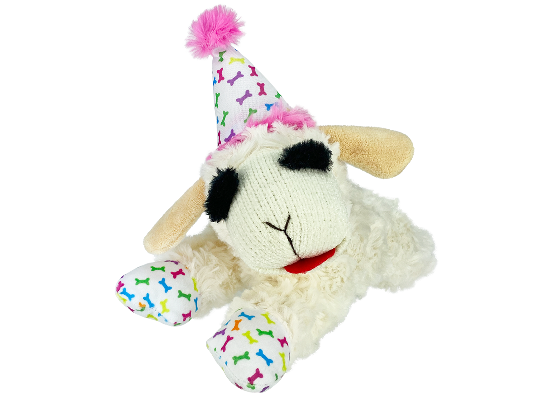Multipet Pink Birthday Dog Toy Gift Box includes 5 Plush Birthday Dog Toys