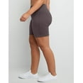 thumbnail image 3 of Hanes Just My Size Women's Stretch Jersey Bike Shorts, 9" (Plus ) Charcoal Heather 5X, 3 of 7