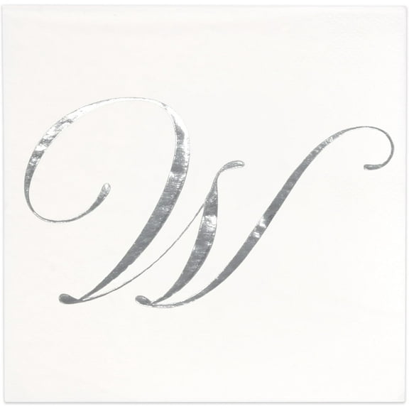 Gift Boutique Silver Foil Monogram W Disposable Paper Napkins