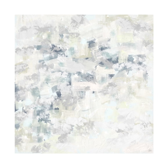 Canvas Wall Art - Line and Brush 'Peace And Blues Hues' Wall Art for Living Room, Bedroom, or Office Décor by Trademark Fine Art - 14 x 14 Inches