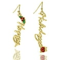 thumbnail image 1 of Blue Box Boutique Inc Gold Happy Holidays Dangle Earrings for Women, Teens, 1 of 2