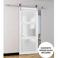 thumbnail image 6 of Sliding Barn Door with Hardware | Lucia 2552 White Silk with Frosted Glass | 6.6FT Rail Hangers Sturdy Set | Lite Wooden Solid Panel Interior Doors, 6 of 6